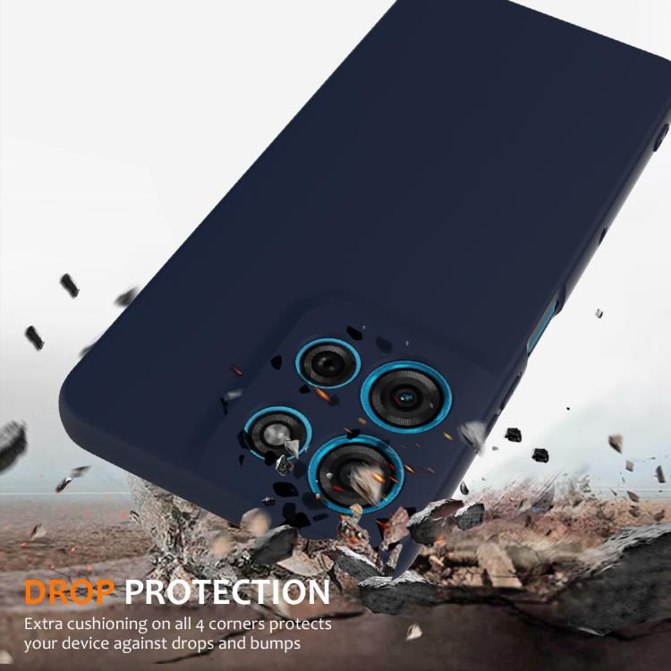 For Motorola Moto G75 5G Shockproof Silicone Magsafe Phone Case(Navy Blue)