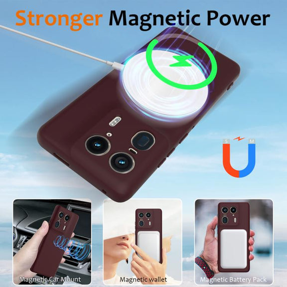 For Motorola Moto X50 Ultra Shockproof Silicone Magsafe Phone Case(Plum Color)