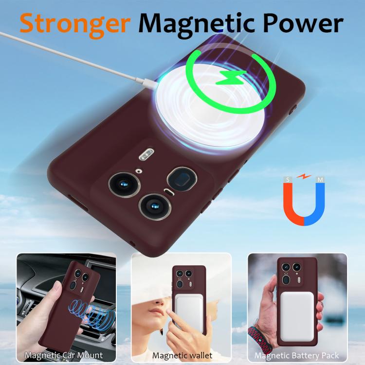 For Motorola Moto X50 Ultra Shockproof Silicone Magsafe Phone Case(Plum Color)