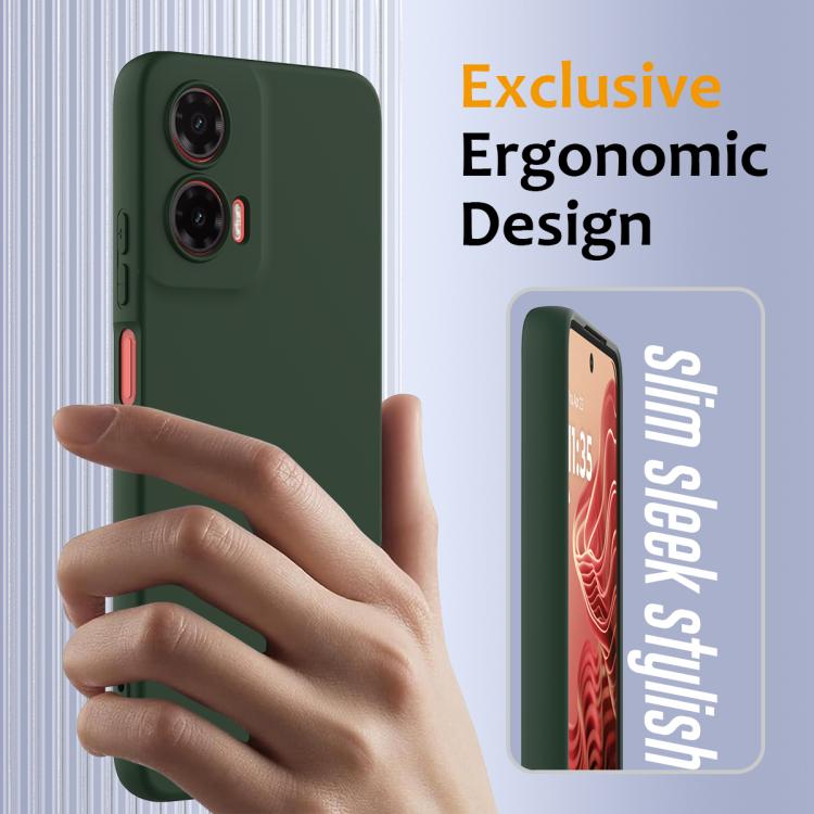 For Motorola Moto G35 5G Shockproof Silicone Magsafe Phone Case(Dark Green)
