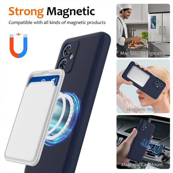 For Motorola Moto G54 / G54 Power Shockproof Silicone Magsafe Phone Case(Navy Blue)