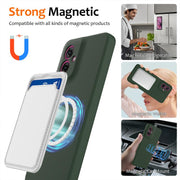 For Motorola Moto G55 5G Shockproof Silicone Magsafe Phone Case(Dark Green)