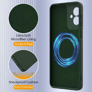 For Motorola Moto G55 5G Shockproof Silicone Magsafe Phone Case(Dark Green)