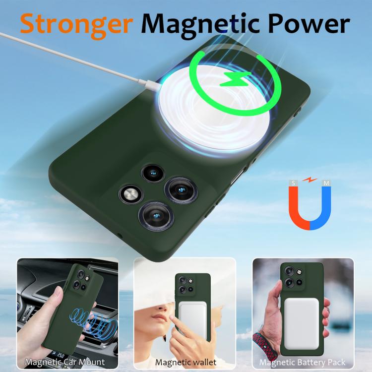 For Motorola Moto G Power 2025 Shockproof Silicone Magsafe Phone Case(Dark Green)