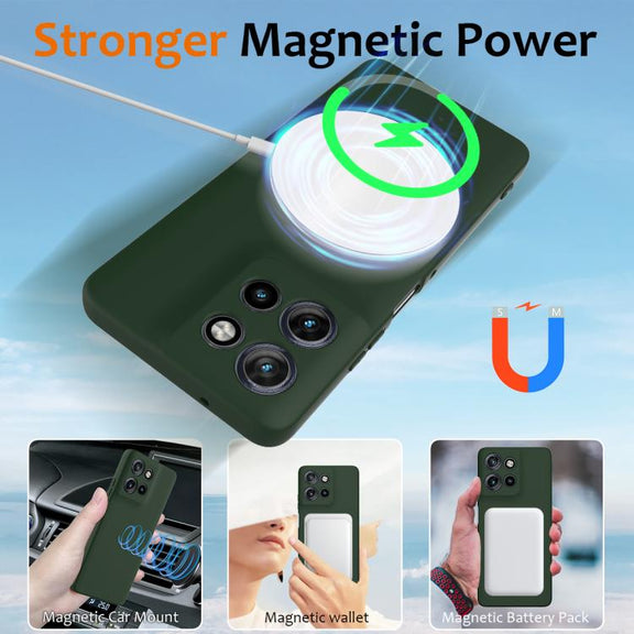 For Motorola Moto G Power 2025 Shockproof Silicone Magsafe Phone Case(Dark Green)