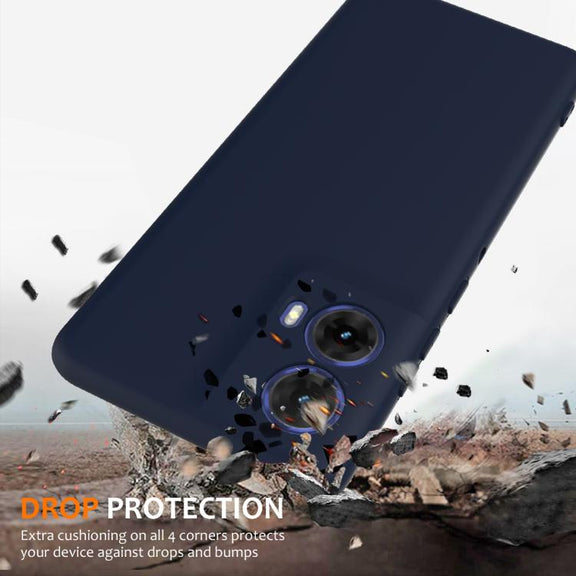 For Motorola Moto G24 4G Shockproof Silicone Magsafe Phone Case(Navy Blue)