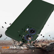 For Motorola Moto G24 4G Shockproof Silicone Magsafe Phone Case(Dark Green)