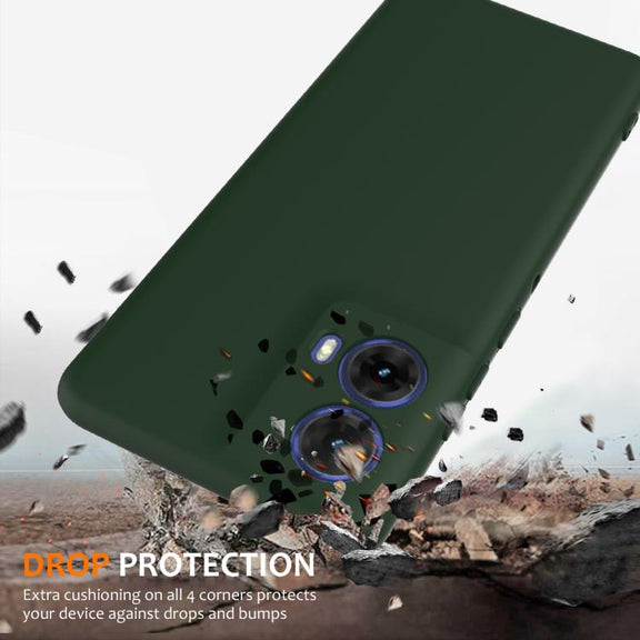 For Motorola Moto G24 4G Shockproof Silicone Magsafe Phone Case(Dark Green)