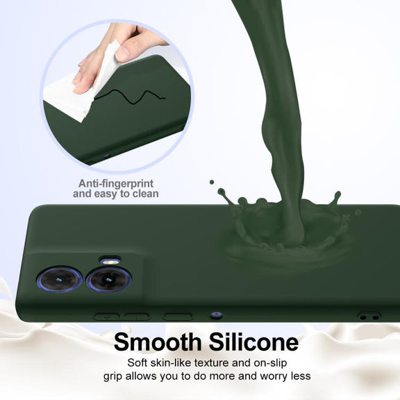 For Motorola Moto G24 4G Shockproof Silicone Magsafe Phone Case(Dark Green)