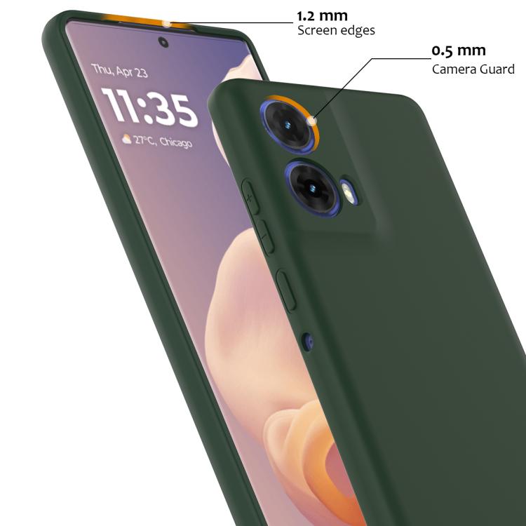 For Motorola Moto G24 4G Shockproof Silicone Magsafe Phone Case(Dark Green)