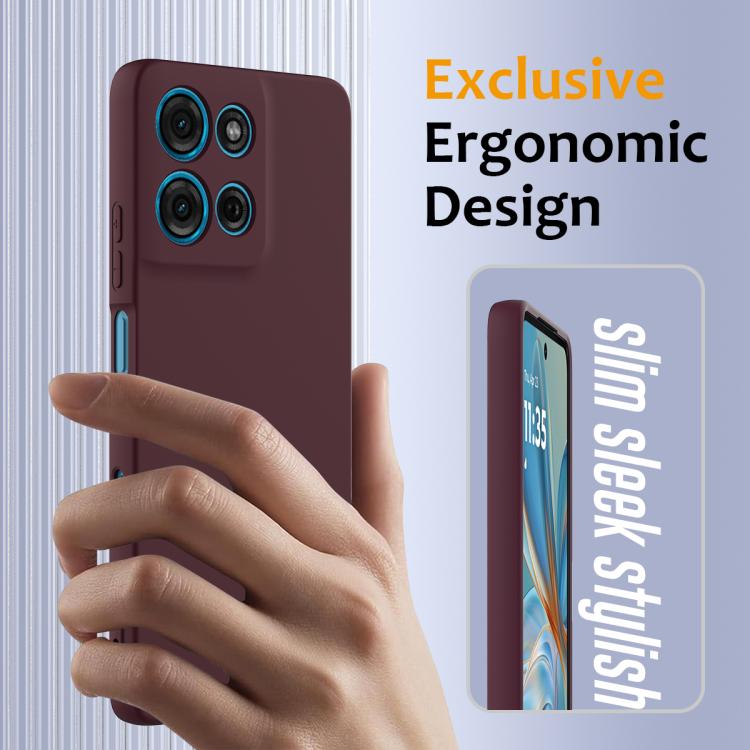 For Motorola Moto G Play 2025 Shockproof Silicone Magsafe Phone Case(Plum Color)