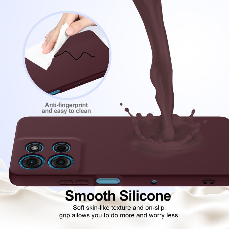 For Motorola Moto G Play 2025 Shockproof Silicone Magsafe Phone Case(Plum Color)