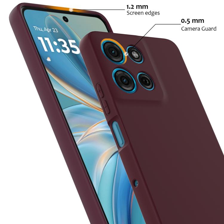 For Motorola Moto G Play 2025 Shockproof Silicone Magsafe Phone Case(Plum Color)