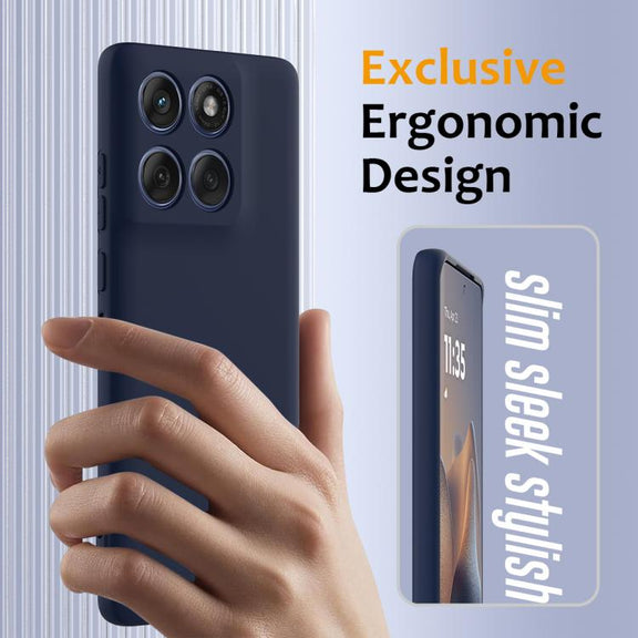For Motorola Edge 60 / 60s / 60 Fusion Shockproof Silicone Magsafe Phone Case(Navy Blue)