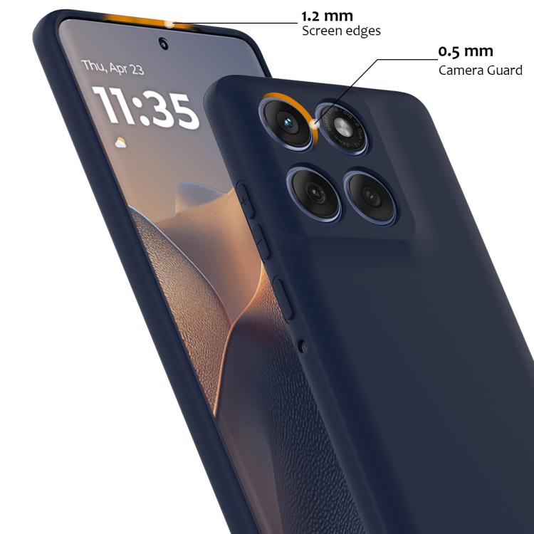 For Motorola Edge 60 / 60s / 60 Fusion Shockproof Silicone Magsafe Phone Case(Navy Blue)
