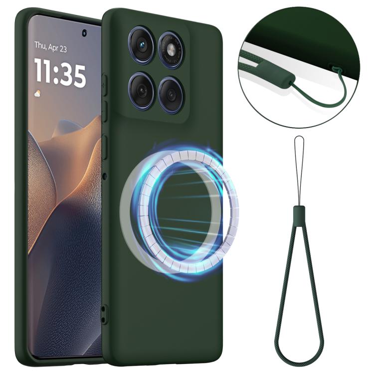 For Motorola Edge 60 / 60s / 60 Fusion Shockproof Silicone Magsafe Phone Case(Dark Green)