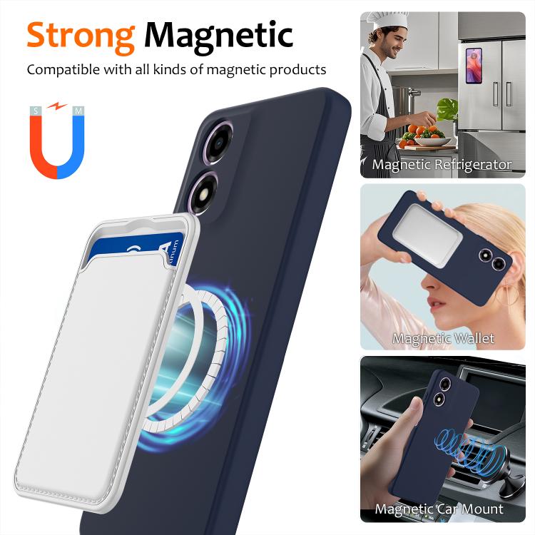For Motorola Moto G04 / G04s / E14 4G Shockproof Silicone Magsafe Phone Case(Navy Blue)