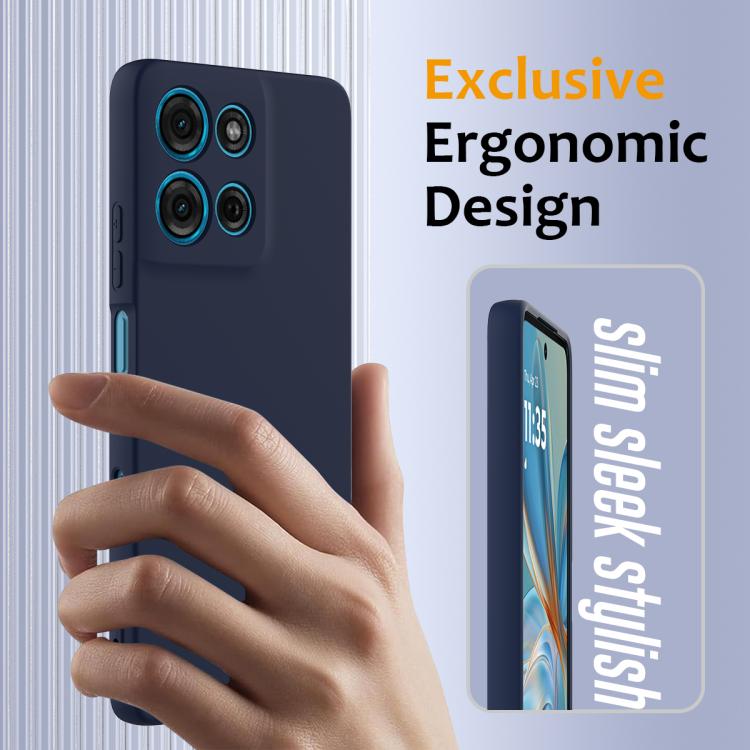 For Motorola Moto G56 5G Shockproof Silicone Magsafe Phone Case(Navy Blue)