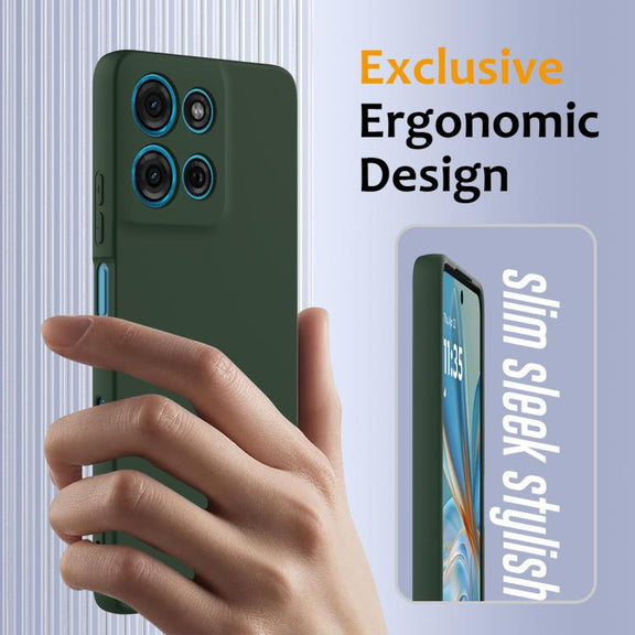 For Motorola Moto G56 5G Shockproof Silicone Magsafe Phone Case(Dark Green)
