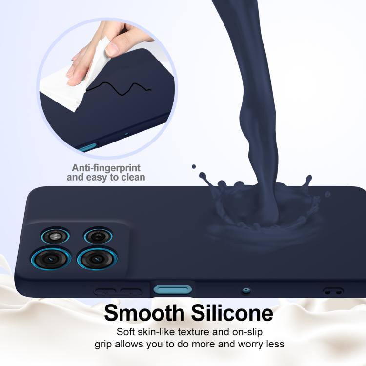 For Motorola Moto G86 5G Shockproof Silicone Magsafe Phone Case(Navy Blue)