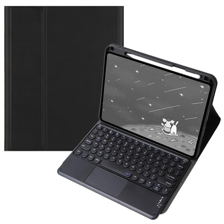 For OPPO Pad 3 / Pad 2 Candy Color Bluetooth Keyboard Leather Case, Round Key with Touchpad(Black)