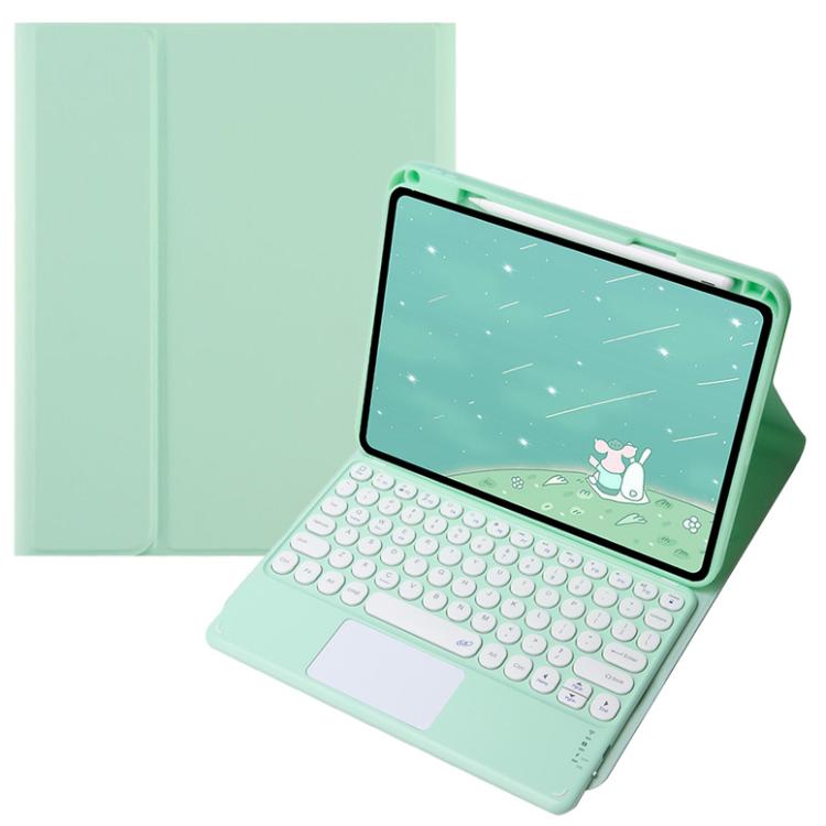 For OPPO Pad 3 / Pad 2 Candy Color Bluetooth Keyboard Leather Case, Round Key with Touchpad(Light Green)