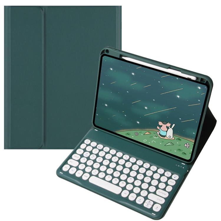 For OPPO Pad 3 / Pad 2 Candy Color Bluetooth Keyboard Leather Case, Round Key(Green)