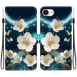 For iPhone 16e Crystal Texture Colored Drawing Leather Phone Case(Magnolia) - iPhone 16e Cases by PMC TechLife | Online Shopping South Africa | PMC TechLife | Buy Now Pay Later Mobicred
