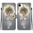 For iPhone 16e Crystal Texture Colored Drawing Leather Phone Case(Elephants) - iPhone 16e Cases by PMC TechLife | Online Shopping South Africa | PMC TechLife | Buy Now Pay Later Mobicred