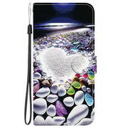 For iPhone 16e Crystal Texture Colored Drawing Leather Phone Case(Heart Shaped)