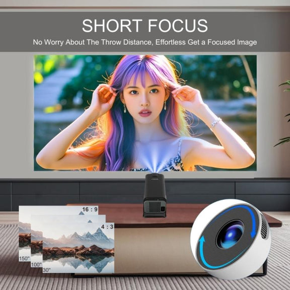 M10 1280 x 720P 200ANSI Amlogic H713 CPU Android 11.0 Smart Projector, EU Plug(White)
