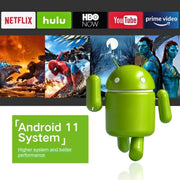 M10 1280 x 720P 200ANSI Amlogic H713 CPU Android 11.0 Smart Projector, EU Plug(White)