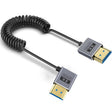 0.7m Coiled Coaxial 8K 48Gbps HDMI 2.1 Cable, Port:Right Bend - Cable by PMC TechLife | Online Shopping South Africa | PMC TechLife | Buy Now Pay Later Mobicred