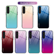 For Samsung Galaxy S25 5G Gradient Color Glass Phone Case(Red Black)
