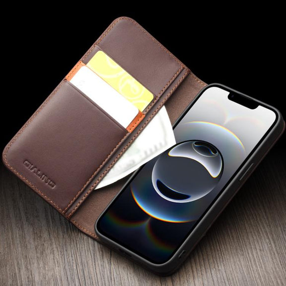 For iPhone 16e QIALINO Classic Gen2 Genuine Leather Phone Case(Black)