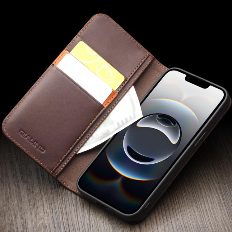 For iPhone 16e QIALINO Classic Gen2 Genuine Leather Phone Case(Black)