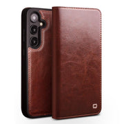 For Samsung Galaxy S25+ 5G QIALINO Genuine Leather Phone Case(Brown)