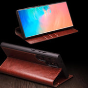 For Samsung Galaxy S25 Ultra 5G QIALINO Genuine Leather Phone Case(Black)