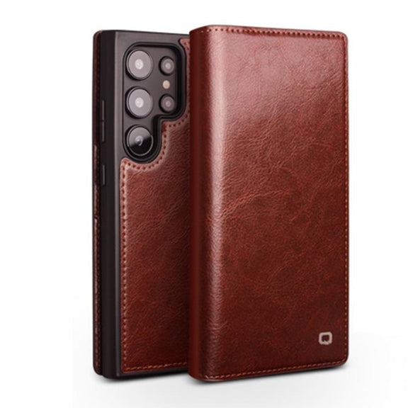 For Samsung Galaxy S25 Ultra 5G QIALINO Genuine Leather Phone Case(Brown)