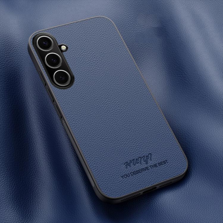 For Samsung Galaxy S25 5G HUIYI Leather Magnetic Phone Case(Blue)