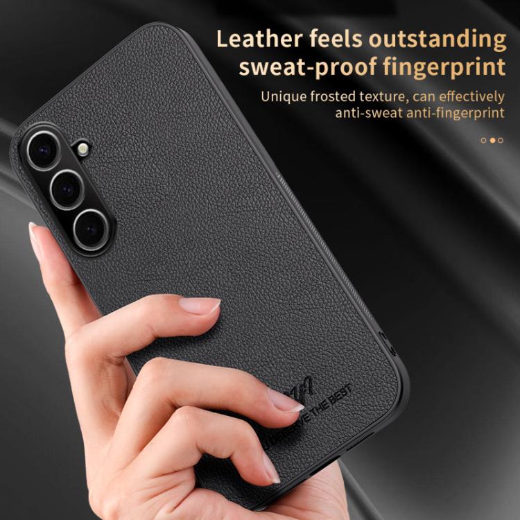 For Samsung Galaxy S25 5G HUIYI Leather Magnetic Phone Case(Blue)
