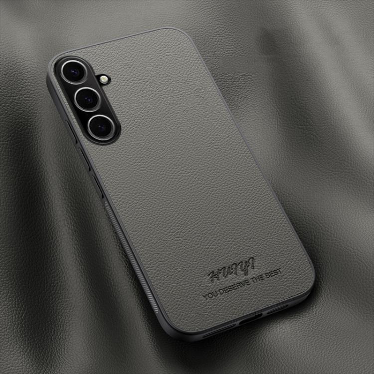 For Samsung Galaxy S25+ 5G HUIYI Leather Magnetic Phone Case(Grey)
