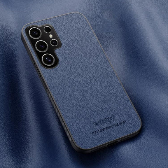 For Samsung Galaxy S25 Ultra 5G HUIYI Leather Magnetic Phone Case(Blue)