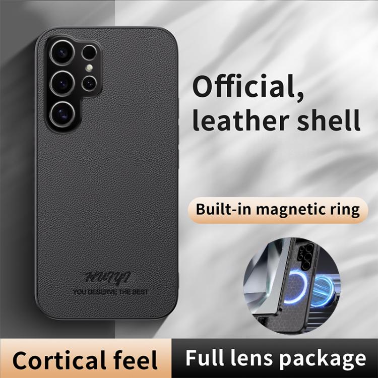 For Samsung Galaxy S25 Ultra 5G HUIYI Leather Magnetic Phone Case(Grey)