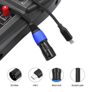 TY015 Type-C Male to XLR Male Stereo Output Audio Cable, Length:1m(Black Blue)