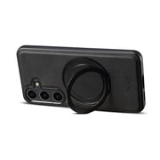 For Samsung Galaxy S25+ 5G Denior A14 Skin Feel Rotating Holder MagSafe Phone Case(Black)