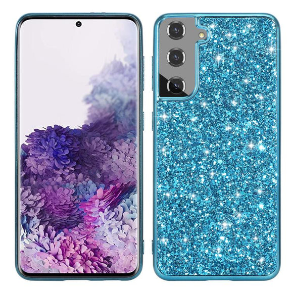 For Samsung Galaxy S25 5G Glitter Powder Shockproof TPU Phone Case(Blue)