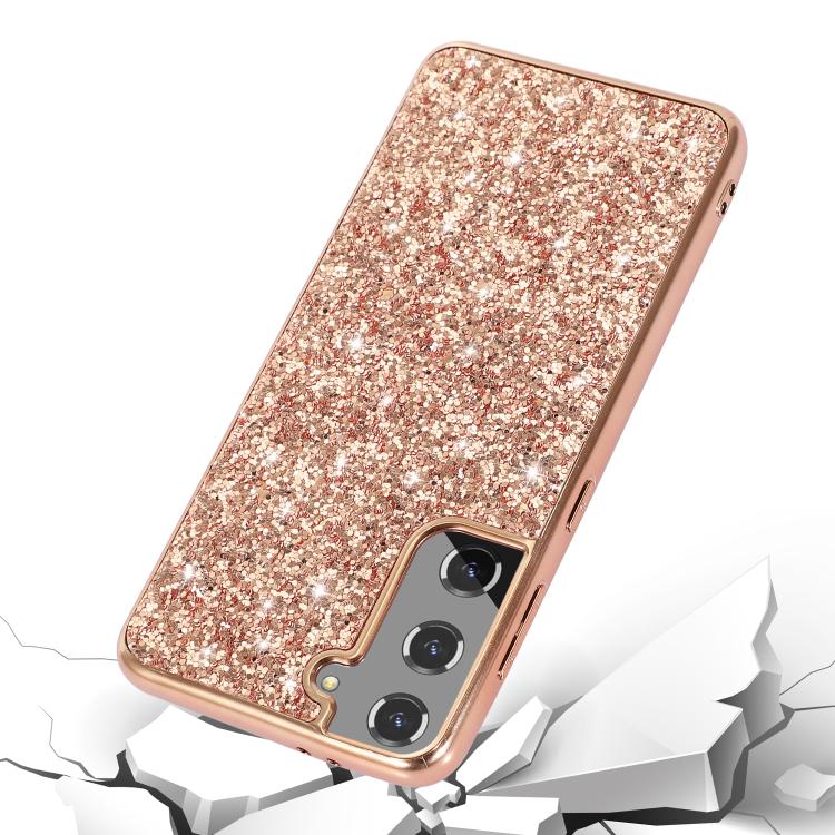 For Samsung Galaxy S25+ 5G Glitter Powder Shockproof TPU Phone Case(Blue)