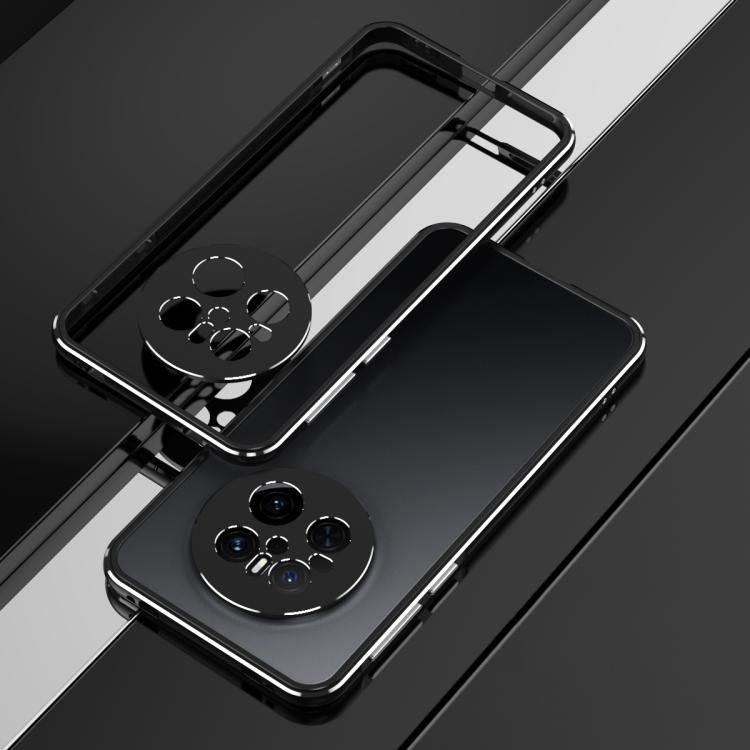 For Huawei Mate 70 Aurora Series Lens Protector + Metal Frame Phone Case(Black Silver)