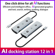 YCE V172 12 in 1 USB-C / Type-C HUB Adapter AI Docking Station(Grey)